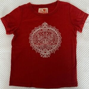Red Peace Sign Kids T-Shirt
